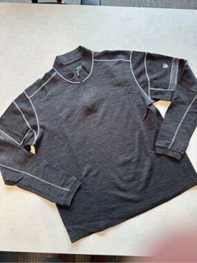 Kuhl Men's Merino Charcoal Gray Quarter-Zip Sweater